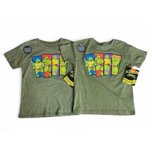 Teenage Mutant Ninja Turtles Green Toddler Short Sleeve Crewneck Tee 5T Lot of 2